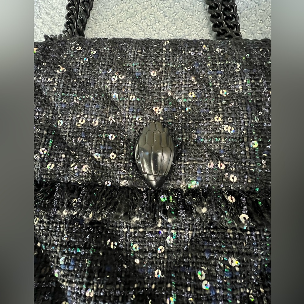Kurt Geiger Large Kensington Tweed Shoulder Bag with Sequins - Picture 4 of 6